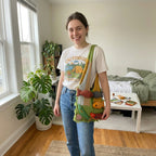 Boho 3D Fish Applique Knitted Beach Tote